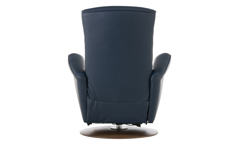 Blue recliner chair on a white background